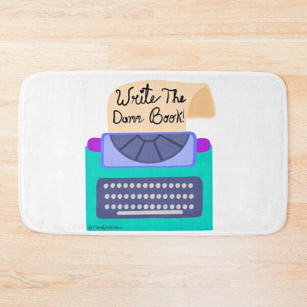 Item preview, Write The Damn Book Teal Typewriter designed and sold by MandyRosko.