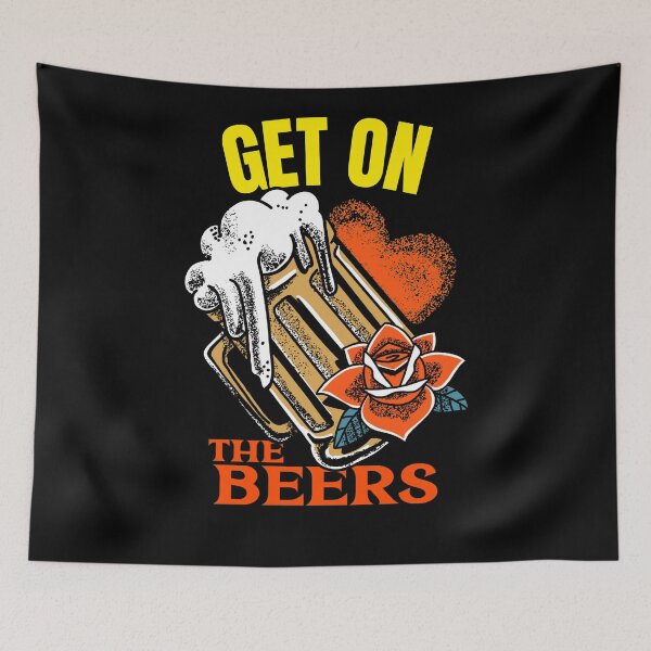 Item preview, Get On the Beers - (Pint of Beer, Love Heart and a Rose) designed and sold by Rcasadesign.