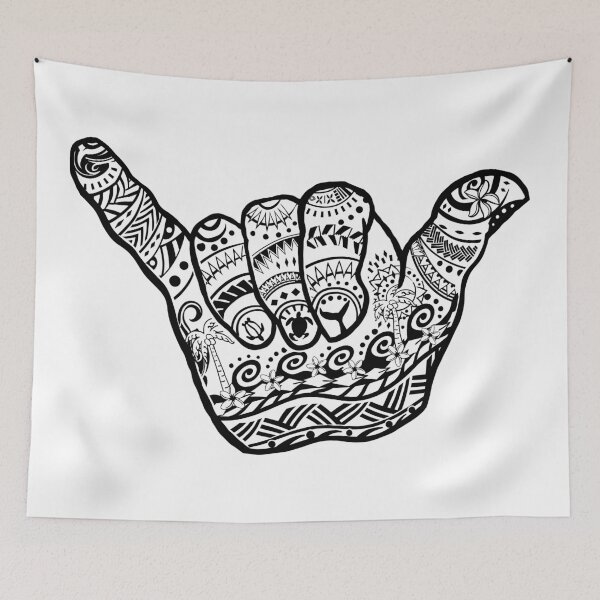 Aperçu de l'œuvre Hawaïen - Polynésien - Tribal Samoan Hang Loose créée et vendue par sunnthreads.