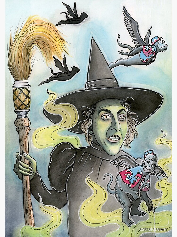 Wicked Witch Of The West Flying Monkeys "Wicked Witch of the West with her Flying Monkeys" Spiral Notebook for