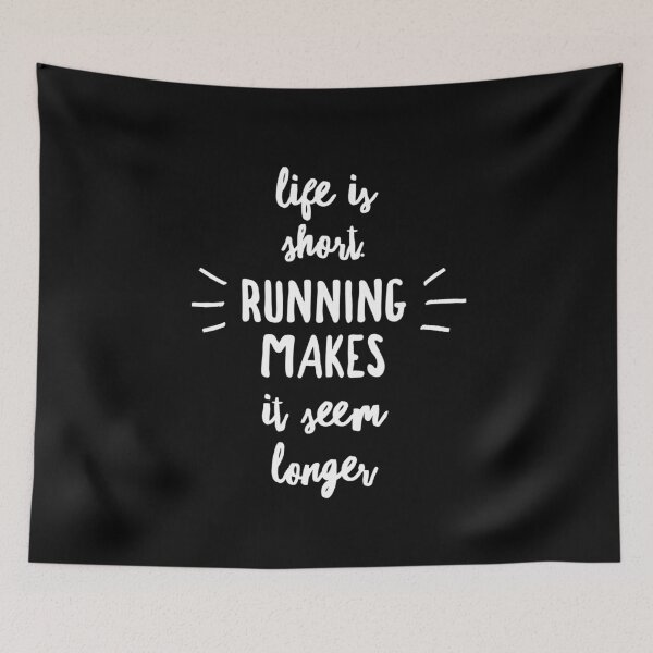 Item preview, Running Makes Life Seem Longer - Motivation Marathon Typography Art. designed and sold by WolfSpiritCo.