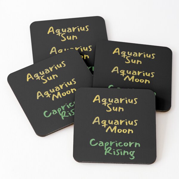 Item preview, Aquarius Sun Aquarius Moon Capricorn Rising Text designed and sold by leomooncreates.