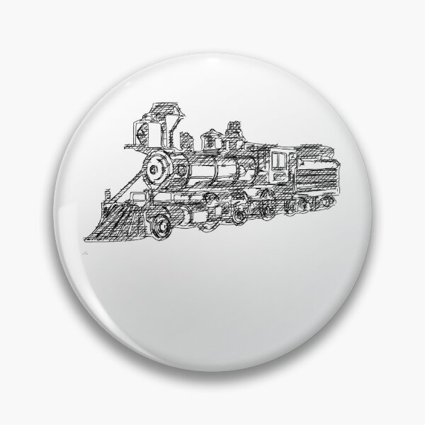 Item preview, Locomotive Tank Engine Train Black - Line Sketch designed and sold by onicon.