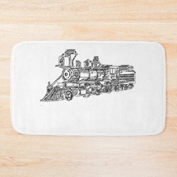 Item preview, Locomotive Tank Engine Train Black - Line Sketch designed and sold by onicon.