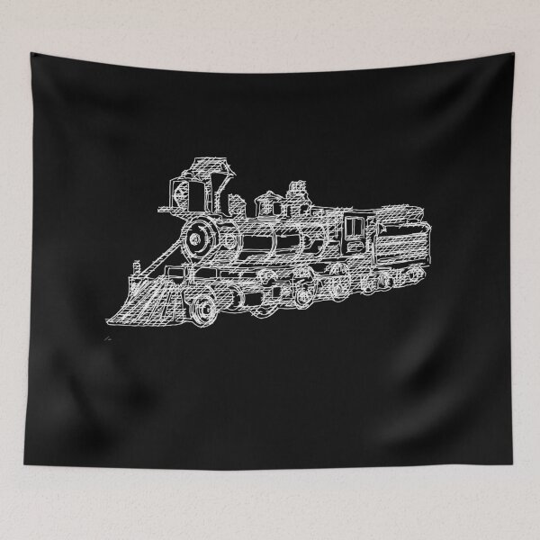Item preview, Locomotive Tank Engine Train - Line Sketch designed and sold by onicon.