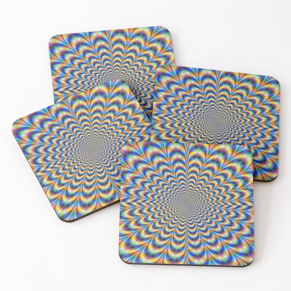 Optical illusion trip, optical art Coasters (Set of 4)