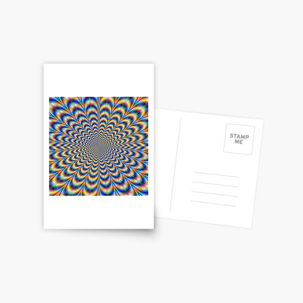 Optical illusion trip, optical art Postcard