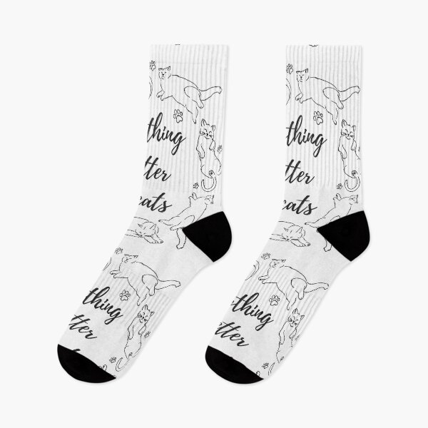 Item preview, Everything is Better with Cats - Cats Lover Line Art Pattern designed and sold by marta-maria.
