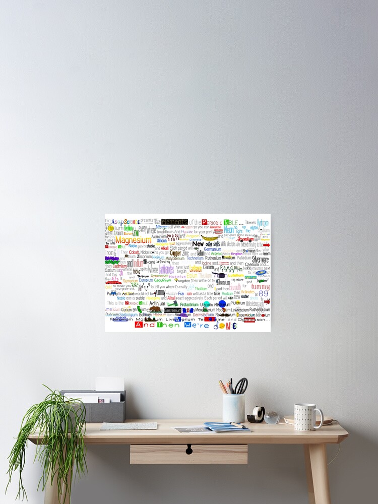 Asap Science The Periodic Table Song 18 Poster By Happyevaart Redbubble