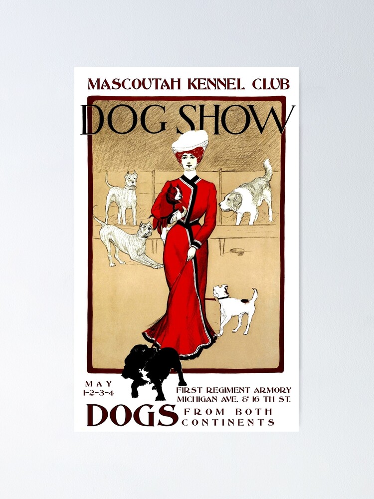 1901 Dog Show Mascoutah Kennel Club Vintage Style Poster 24x36