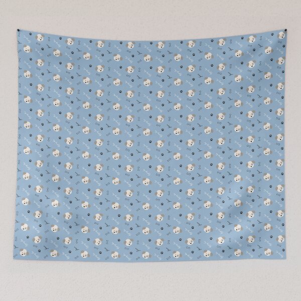 Item preview, Dog in blue background designed and sold by flamendes.