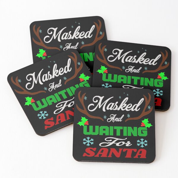 Item preview, waiting for santa quotes ideas, short funny christmas 2020 quotes, masked and wiating for santa  designed and sold by khalidelk.