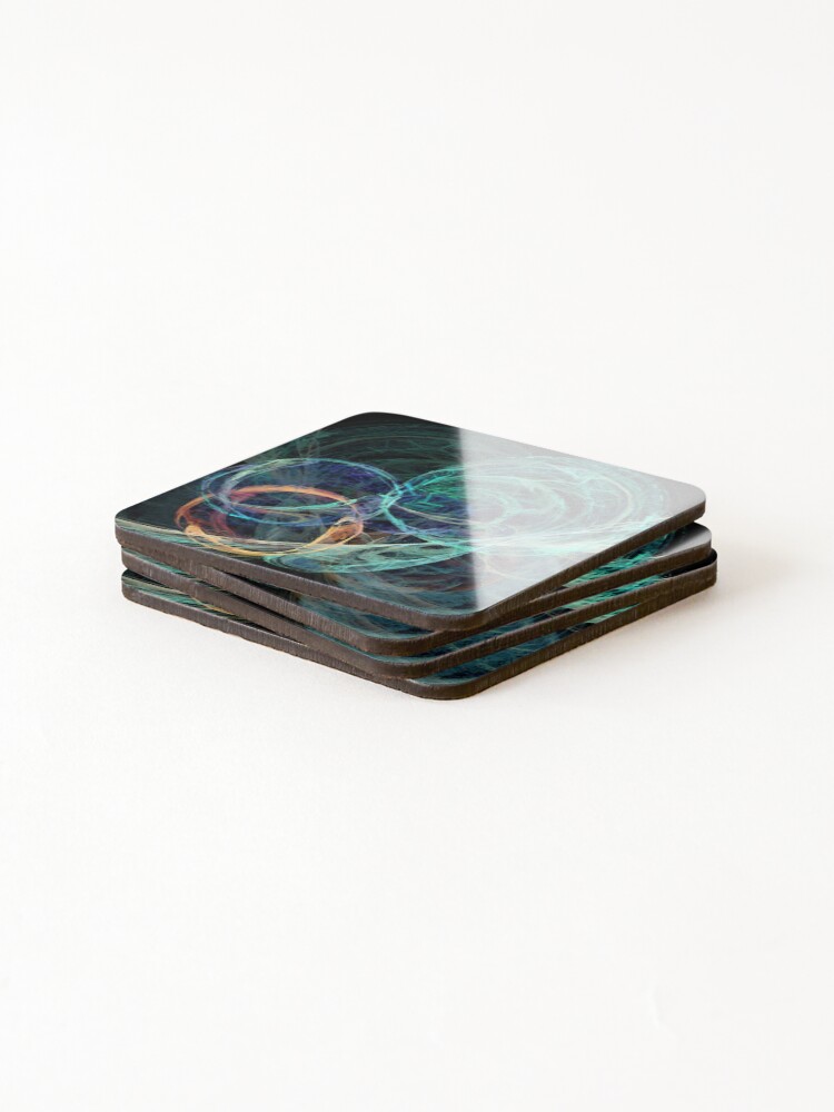 Thumbnail 4 of 5, Coasters (Set of 4), Cosmic Rings II designed and sold by valhil.