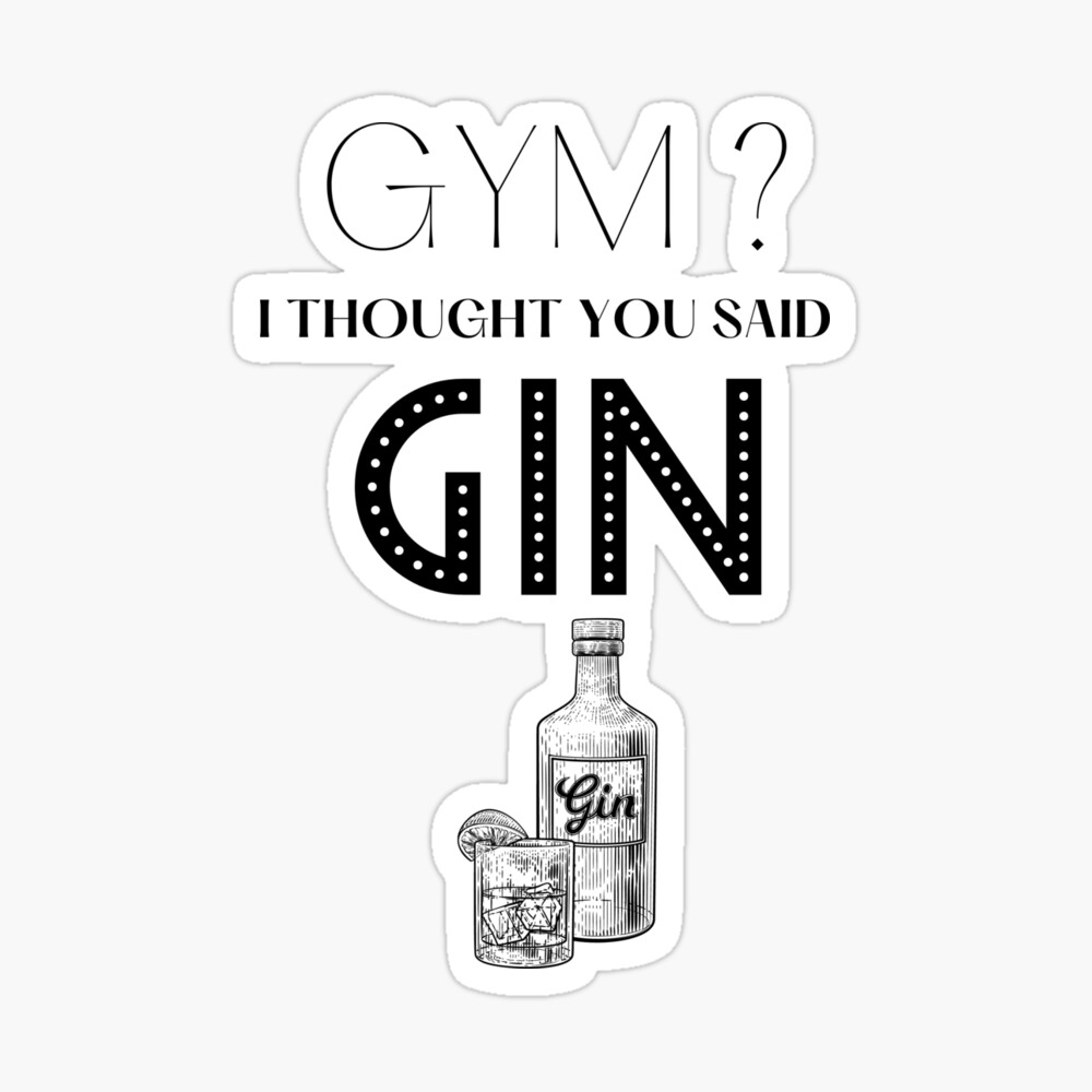 Gym I thought you said Gin stock vector. Illustration of card