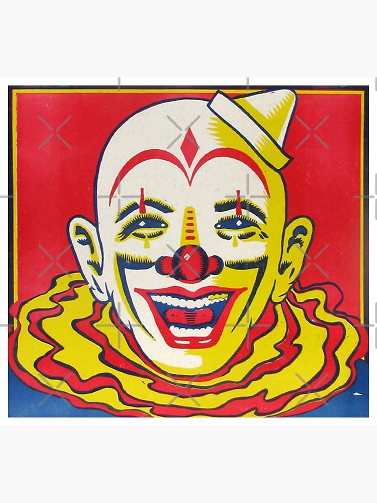 Badge for Sale avec l'œuvre « Clown de carnaval rétro » de l
