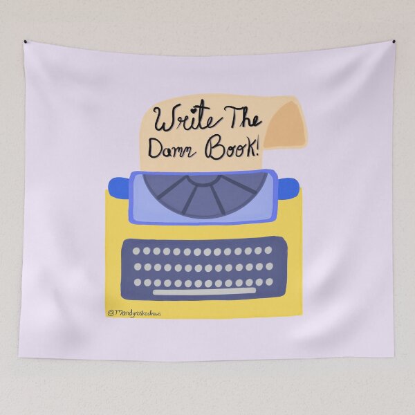 Item preview, Write The Damn Book Yellow Typewriter designed and sold by MandyRosko.