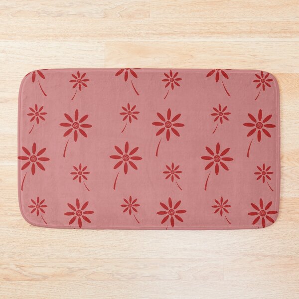 Item preview, BB Flowers Pattern Brick Red on Salmon designed and sold by ByJezie.