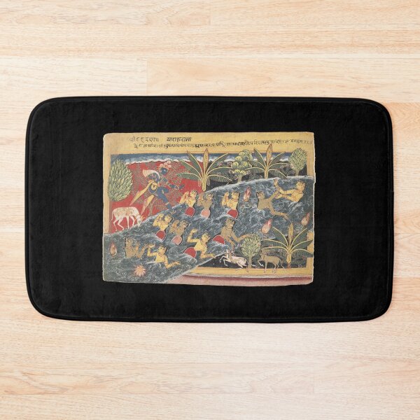 Item preview, The Gopis Plead with Krishna to Return Their Clothing: Folio from "Isarda" Bhagavata Purana designed and sold by artichokes.