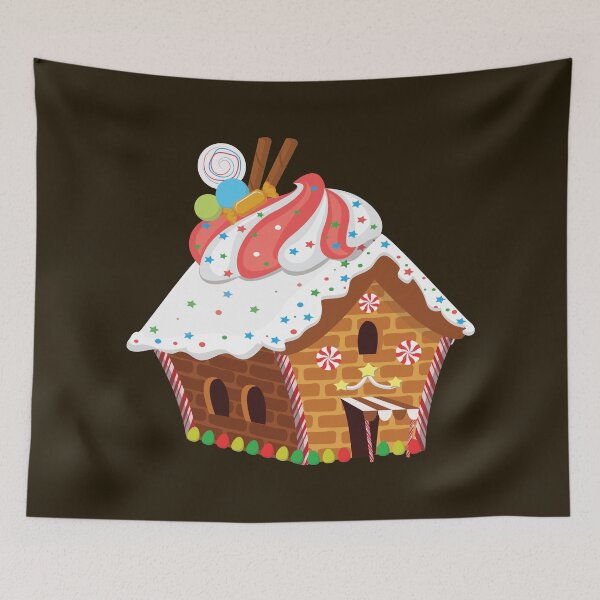 Item preview, Isometric 3D Xmas Gingerbread House Decorated With Pepermint Candies designed and sold by Alicia Chee.