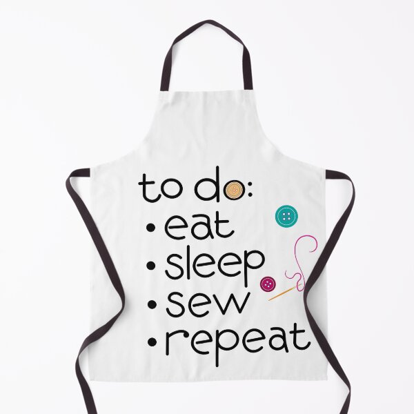 Item preview, Calling all sewists! Eat Sleep *Sew* Repeat, with Needle, Thread, Buttons icons designed and sold by Susan Marie Williams.