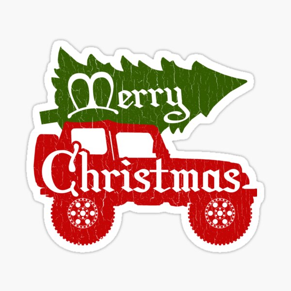 Item preview, Merry Christmas 4x4 (vintage look) designed and sold by ROBOTFACE T-Shirts.