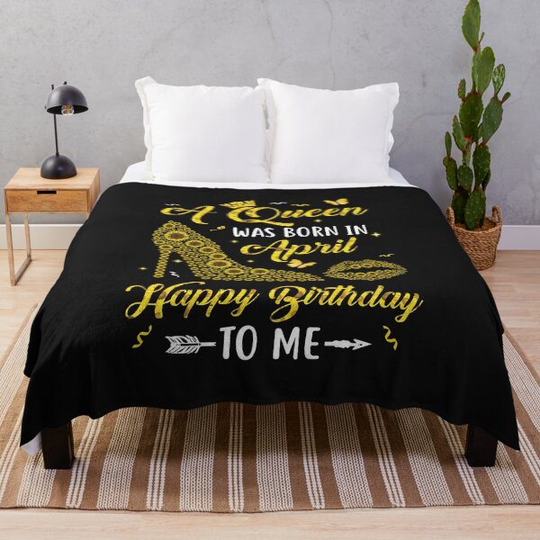 Aperçu de l'œuvre La reine est née en avril Cadeaux d'anniversaire pour femmes de tournesol créée et vendue par CreativeGift.