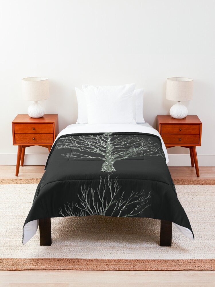 Alternate view of Winter Tree | PANTONE Bleached Coral - Original 2020 Color of the Year Comforter