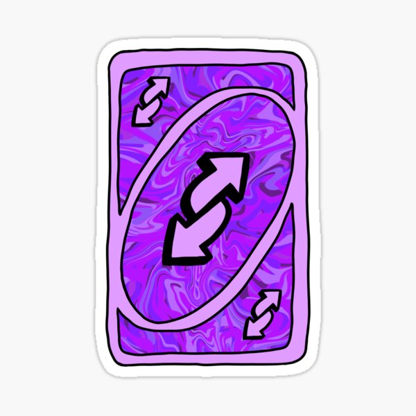 Purple Uno Reverse Card Sticker for Sale by rhd18