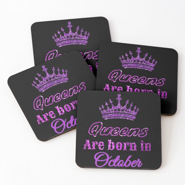 Item preview, Queens  are born in October birthday wishes horoscope astrology , girly gift woman , gift  glitter pink crown  designed and sold by Morinas.