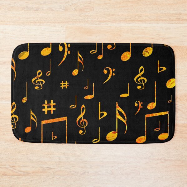 Item preview,  Musical Notes Pattern Design in Gold on Black designed and sold by NancyMerkle.