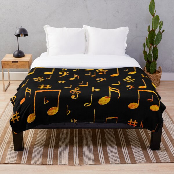 Item preview,  Musical Notes Pattern Design in Gold on Black designed and sold by NancyMerkle.