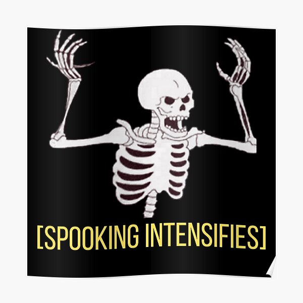 Spooky Scary Skeleton Posters Redbubble - spooky skeleton song roblox