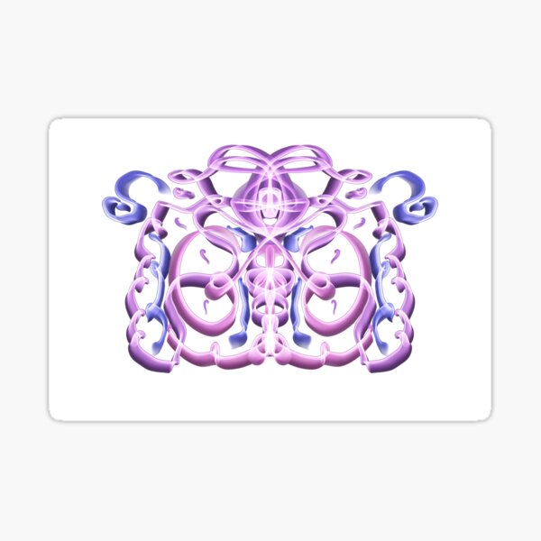 Pink and Blue Neon Ribbon Nights Sticker