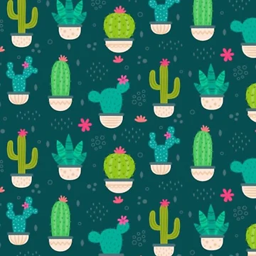Artwork thumbnail, Cacti Colorful Pattern by RheanaDesigns