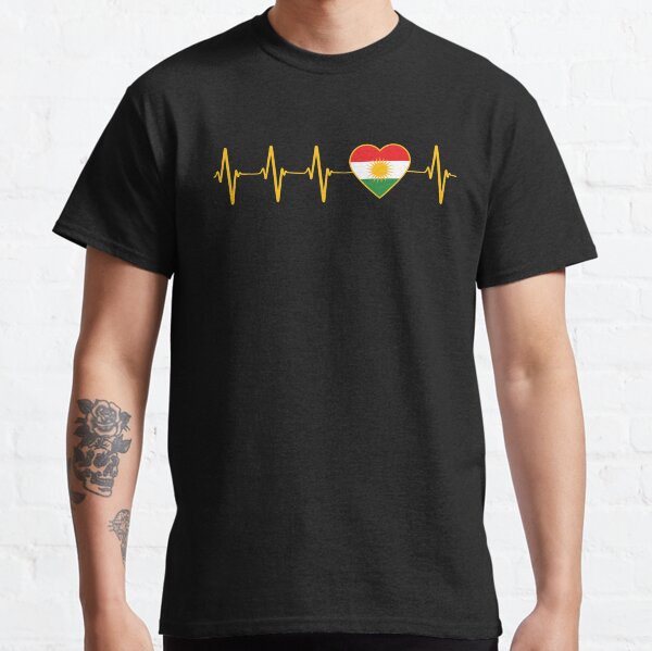 Kurdischer Herzschlag Ich liebe Kurdistan Heartbeat Flag Classic T-Shirt