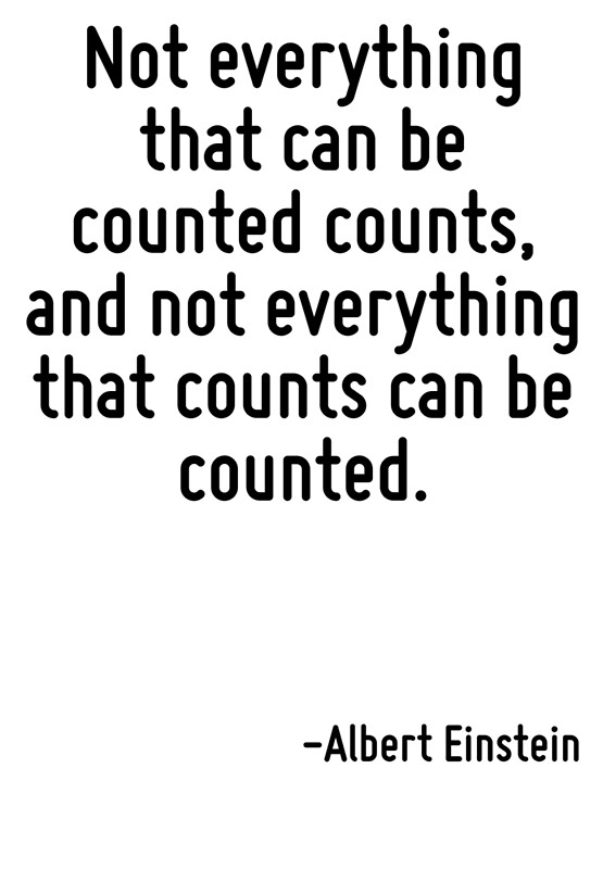 "Not everything that can be counted counts, and not everything that