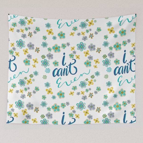 Item preview, I can't even with cute flowers - Mustard and Teal Palette designed and sold by Squarebird.
