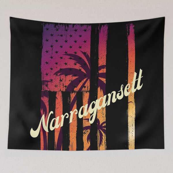 Item preview, Narragansett Beer - Sunset Flag with Palm Trees designed and sold by Jennifer Church.