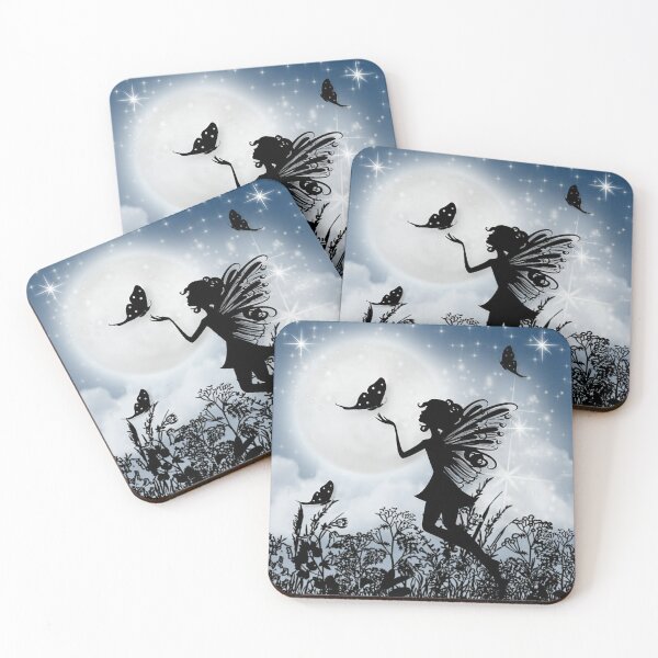 Item preview, Fairy Snowflakes Winter Night with Butterflies designed and sold by Inspireaglow.