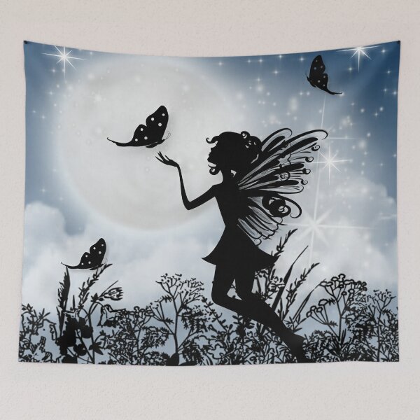 Item preview, Fairy Snowflakes Winter Night with Butterflies designed and sold by Inspireaglow.