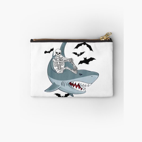 Item preview, Skeleton Riding Shark Funny Halloween designed and sold by SamArtistbyAUS.