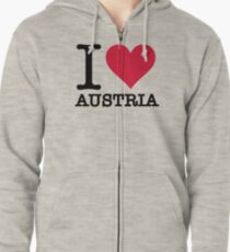 I love Austria Zipped Hoodie