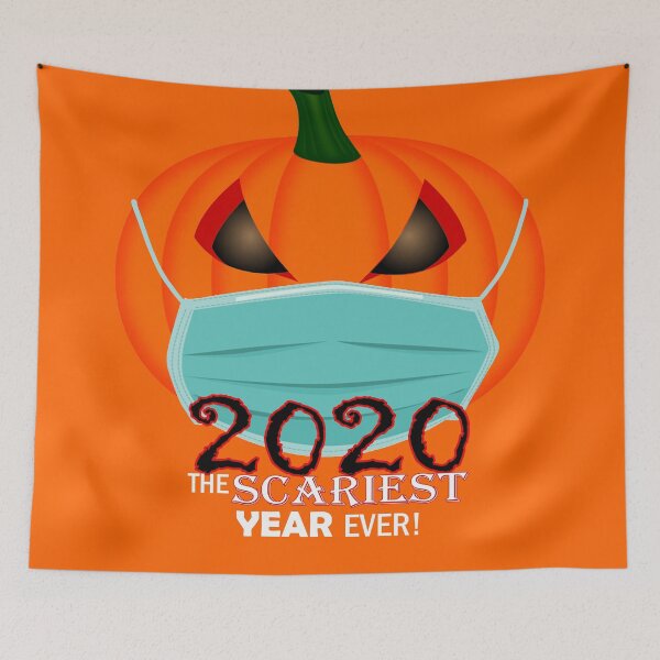 Item preview, 2020, The Scariest Year Ever, Pumpkin with Mask Funny Halloween designed and sold by Poloy.