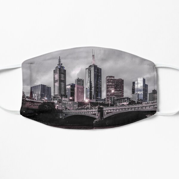 Melbourne Skyline and the Princes Bridge Flat Mask
