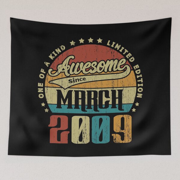 Item preview, Vintage March 2009 One Of A Kind Awesome Since March 2009 12nd Birthday Gift 12 Years Old designed and sold by Takatv.