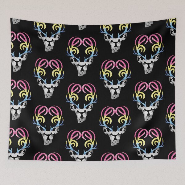 Item preview, Pansexual Pride Mosaic Stippled Deer with Antlers Art designed and sold by twicetrader.