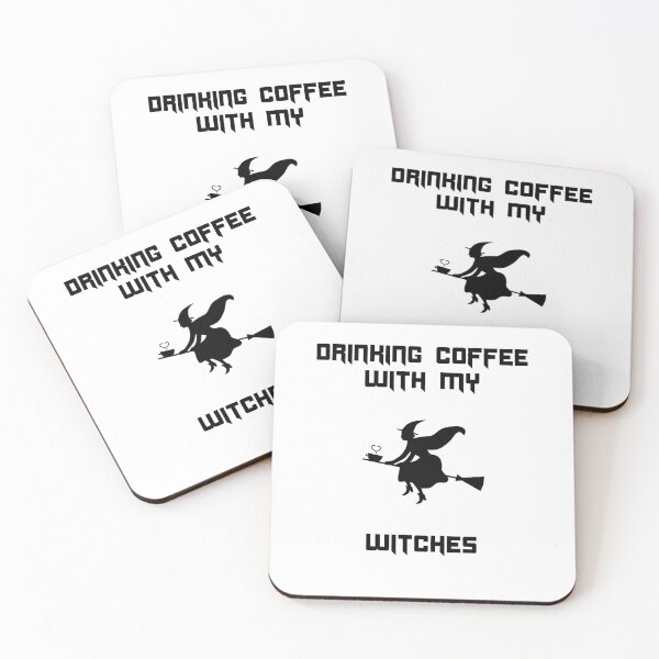 Item preview, Drinking Coffee with my Witches funny halloween designed and sold by Shujii.