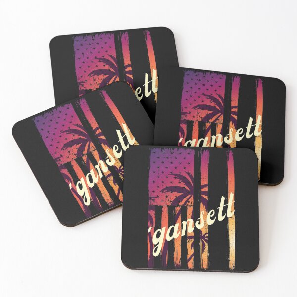 Item preview, Gansett Beer - Sunset Flag with Palm Trees designed and sold by Jennifer Church.