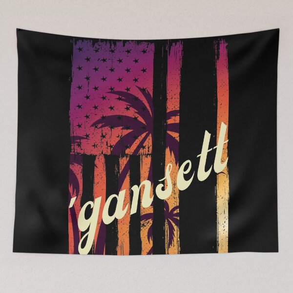 Item preview, Gansett Beer - Sunset Flag with Palm Trees designed and sold by Jennifer Church.