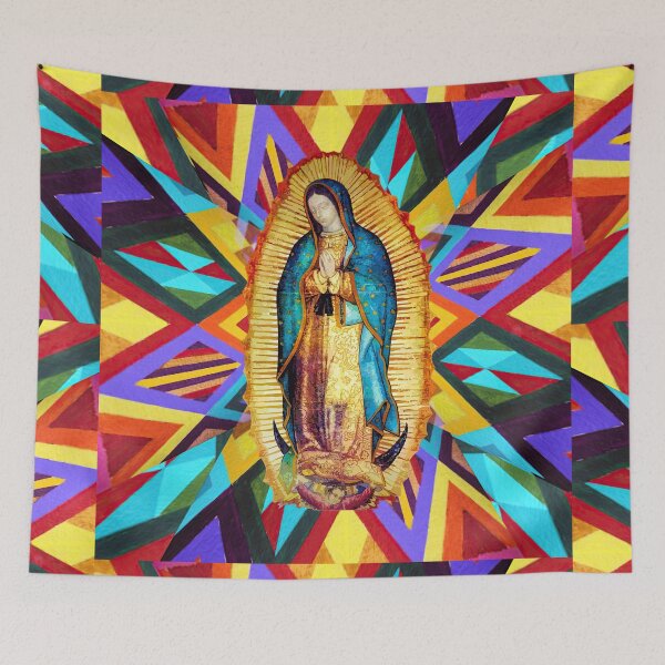 Item preview, Our Lady of Guadalupe Tilma Mexican Virgin Mary Saint Mexico Catholic colorful designed and sold by hispanicworld.